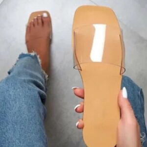 Clear Open Toe Flats