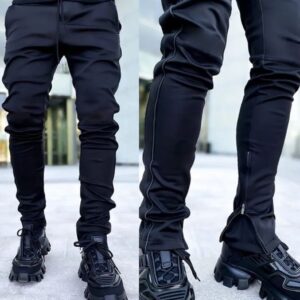 Men Stacked Stripped Joggers