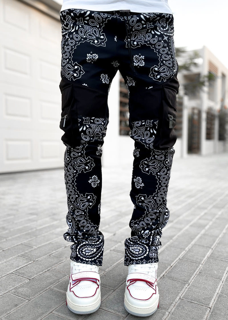 Black Bandana Print Joggers IBCAME ME