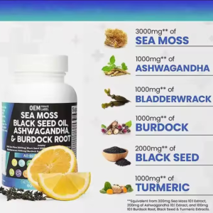 Sea Moss Black Seed Oil Ashwagandha Capsules